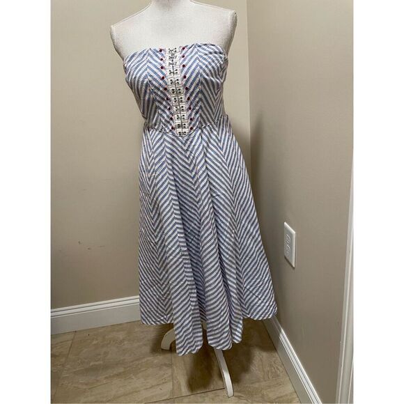 Anthropologie Maeve Strapless A-Line Dress Size S - Picture 5 of 10